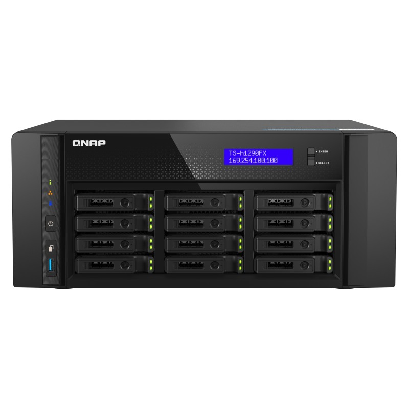 QNAP TS-h1290FX NAS Tower EPYC 7232P 64 GB DDR4 QuTS hero Czarny