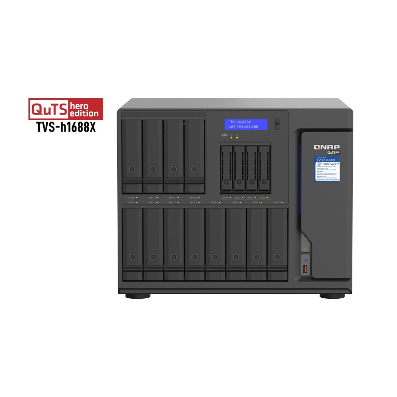 QNAP TVS-h1688X NAS Tower Intel® Xeon® W-1250 32 GB DDR4 QuTS hero Czarny