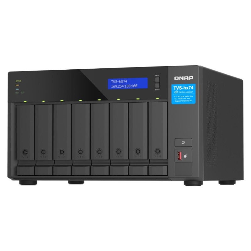 QNAP TVS-h874X NAS Tower Intel® Core™ i9 64 GB DDR4 QuTS hero Czarny