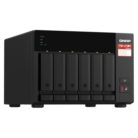 QNAP TS-673A NAS Tower AMD Ryzen V1500B 8 GB DDR4 36 TB HDD QNAP Turbo System Antracyt