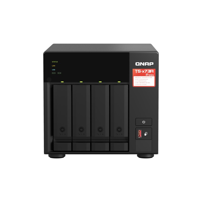 QNAP TS-473A NAS Tower Ryzen Embedded V1500B 8 GB DDR4 QNAP Turbo System Czarny