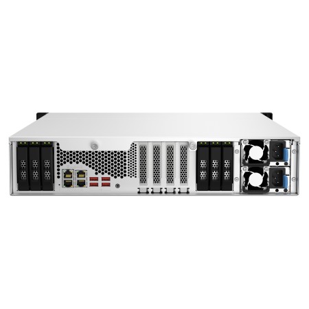 QNAP TS-h1887XU-RP NAS Rack (2U) Intel Xeon E E-2334 16 GB DDR4 QuTS hero Czarny, Biały