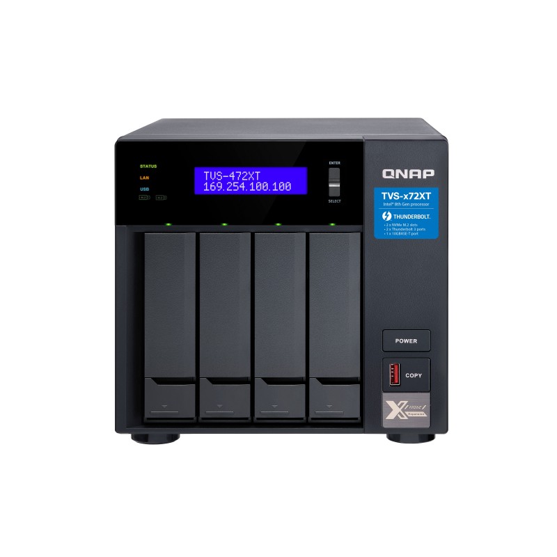 QNAP TVS-472XT NAS Tower Intel® Core™ i3 4 GB DDR4 QNAP QTS Czarny