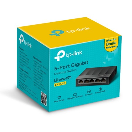 TP-Link LS1005G łącza sieciowe Nie zarządzany Gigabit Ethernet (10/100/1000) Czarny