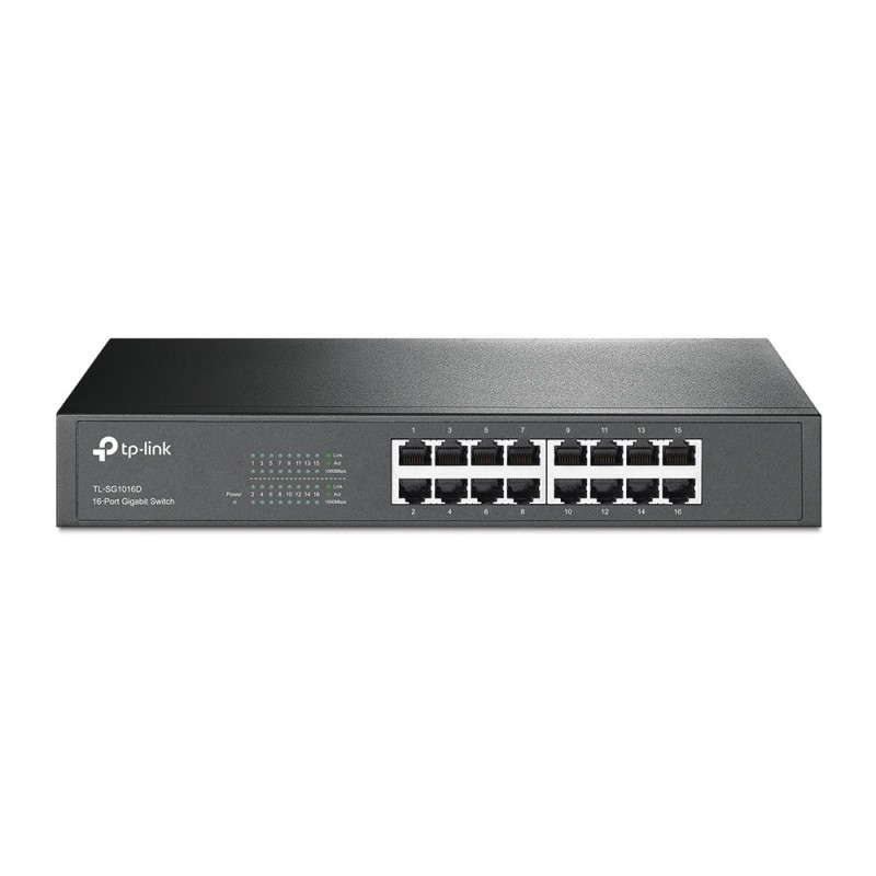 TP-Link TL-SG1016D łącza sieciowe Nie zarządzany L2 Gigabit Ethernet (10/100/1000) Czarny