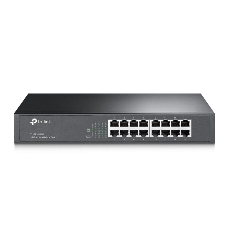 TP-Link TL-SF1016DS łącza sieciowe Nie zarządzany Fast Ethernet (10/100) 1U Czarny