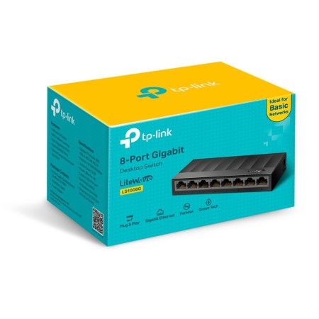 TP-Link LS1008G łącza sieciowe Nie zarządzany Gigabit Ethernet (10/100/1000) Czarny