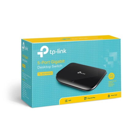 TP-Link TL-SG1005D łącza sieciowe Nie zarządzany Gigabit Ethernet (10/100/1000) Czarny