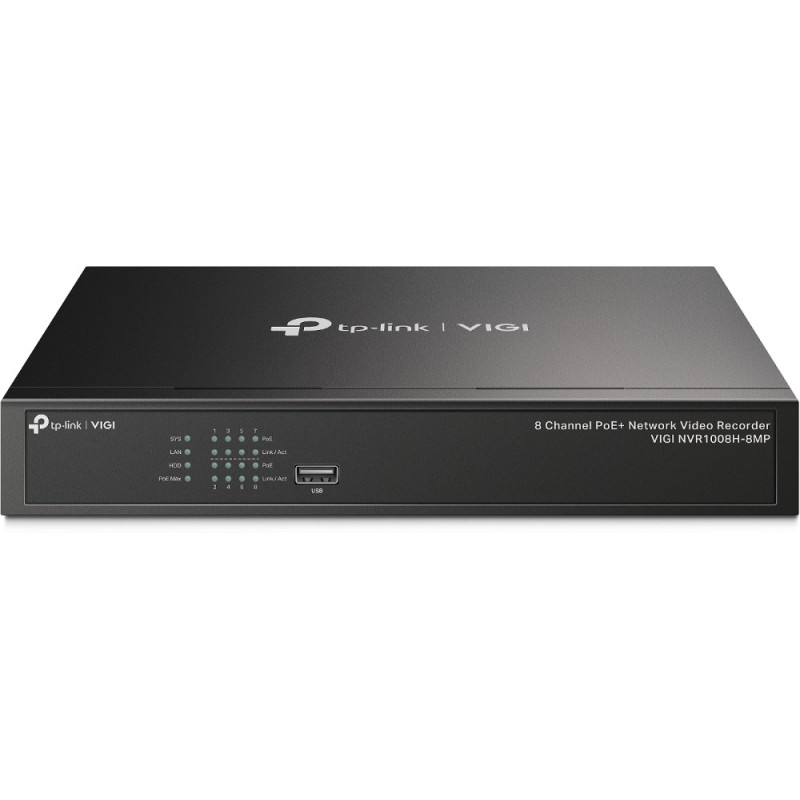 TP-Link VIGI NVR1008H-8MP Sieciowy Rejestrator Wideo (NVR) Czarny