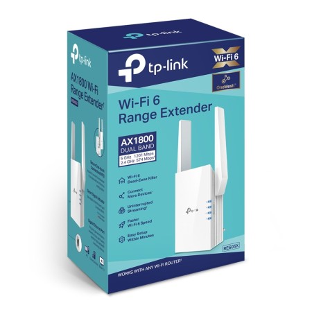 TP-Link RE605X przedłużacz sieciowy Wzmacniacz sieciowy Biały 10, 100, 1000 Mbit/s