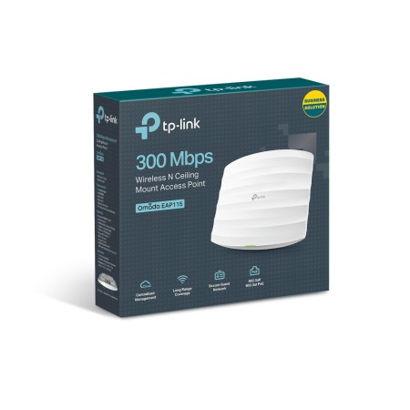 TP-Link EAP115 punkt dostępowy WLAN 300 Mbit/s Biały Obsługa PoE