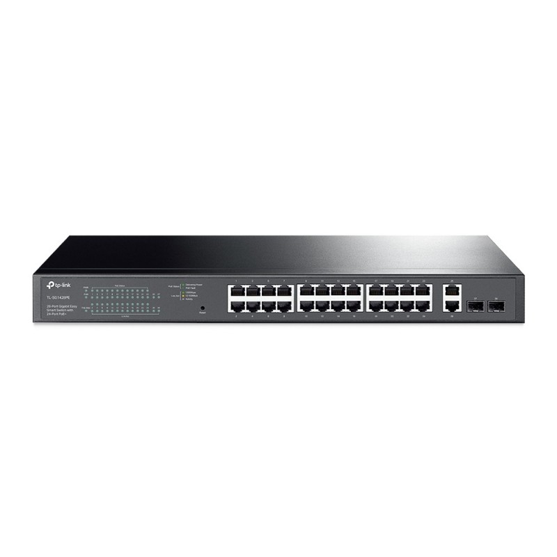 TP-Link TL-SG1428PE łącza sieciowe Zarządzany L2 Gigabit Ethernet (10/100/1000) Obsługa PoE 1U Czarny