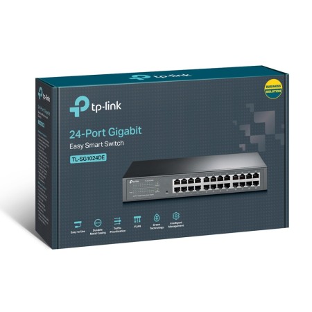 TP-Link TL-SG1024DE łącza sieciowe Zarządzany L2 Gigabit Ethernet (10/100/1000) Czarny