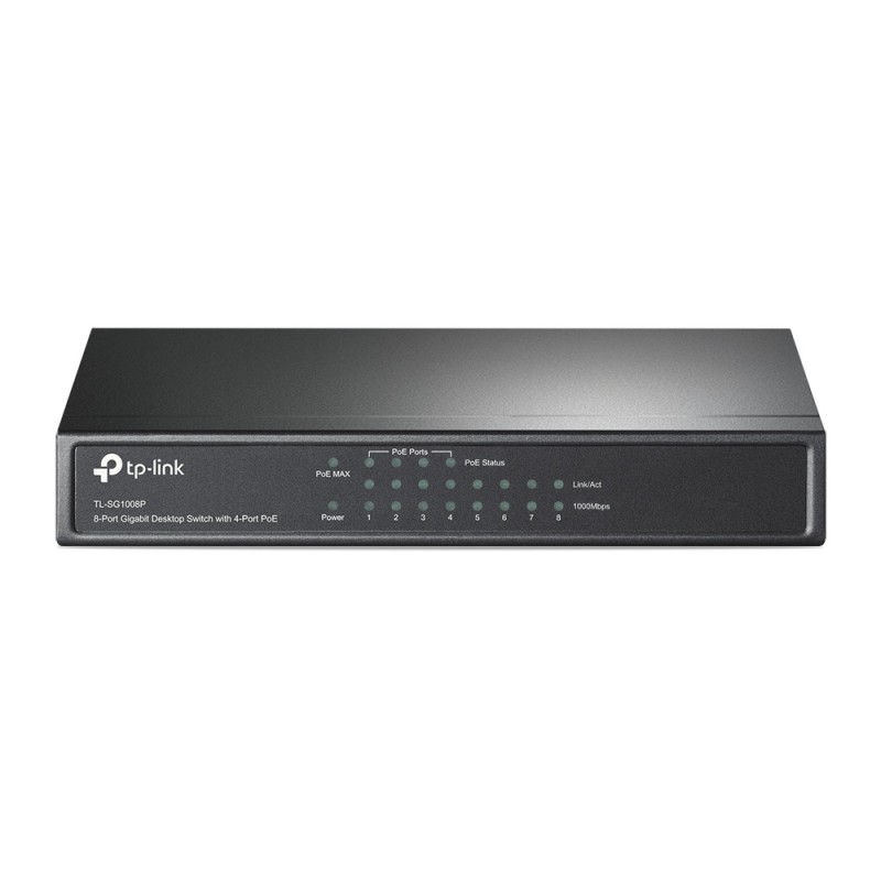 TP-Link TL-SG1008P łącza sieciowe Nie zarządzany Gigabit Ethernet (10/100/1000) Obsługa PoE Orzech laskowy