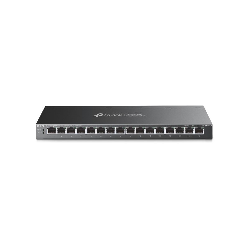 TP-Link TL-SG116P łącza sieciowe Nie zarządzany Gigabit Ethernet (10/100/1000) Obsługa PoE Czarny