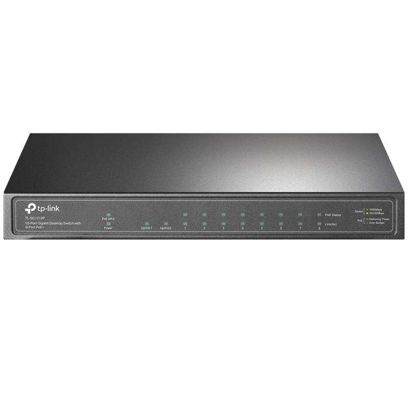 TP-Link TL-SG1210P łącza sieciowe Nie zarządzany Gigabit Ethernet (10/100/1000) Obsługa PoE Szary