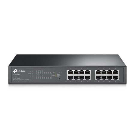 TP-Link TL-SG1016PE łącza sieciowe Zarządzany L2 Gigabit Ethernet (10/100/1000) Obsługa PoE Czarny