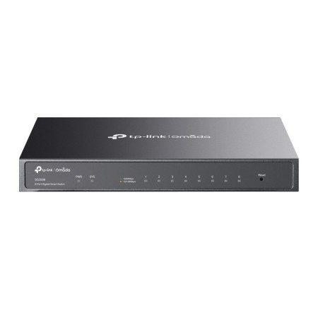 TP-Link Omada SG2008 łącza sieciowe Zarządzany L2/L2+ Gigabit Ethernet (10/100/1000) Czarny