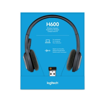 Logitech H600 Wireless Headset Zestaw słuchawkowy Bezprzewodowy Opaska na głowę Biuro/centrum telefoniczne Bluetooth Czarny