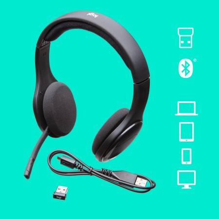 Logitech H800 Bluetooth Wireless Headset Zestaw słuchawkowy Bezprzewodowy Opaska na głowę Biuro/centrum telefoniczne Czarny