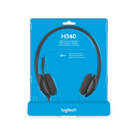 Logitech H340 Zestaw słuchawkowy Przewodowa Opaska na głowę Biuro/centrum telefoniczne USB Typu-A Czarny