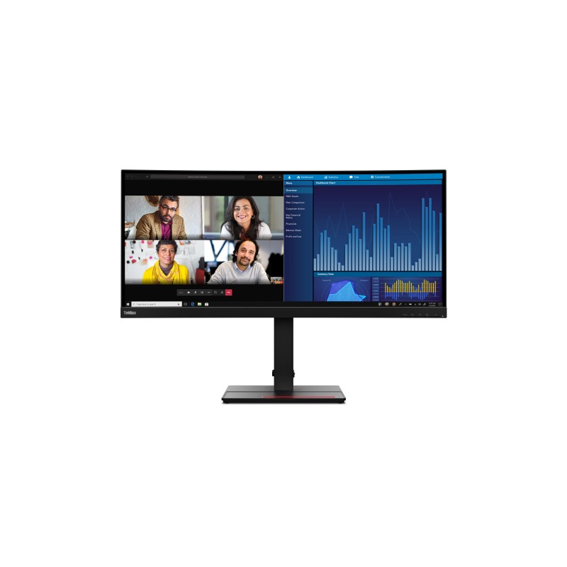 Lenovo ThinkVision P34w-20 LED display 86,7 cm (34.1") 3440 x 1440 px Wide Quad HD Czarny