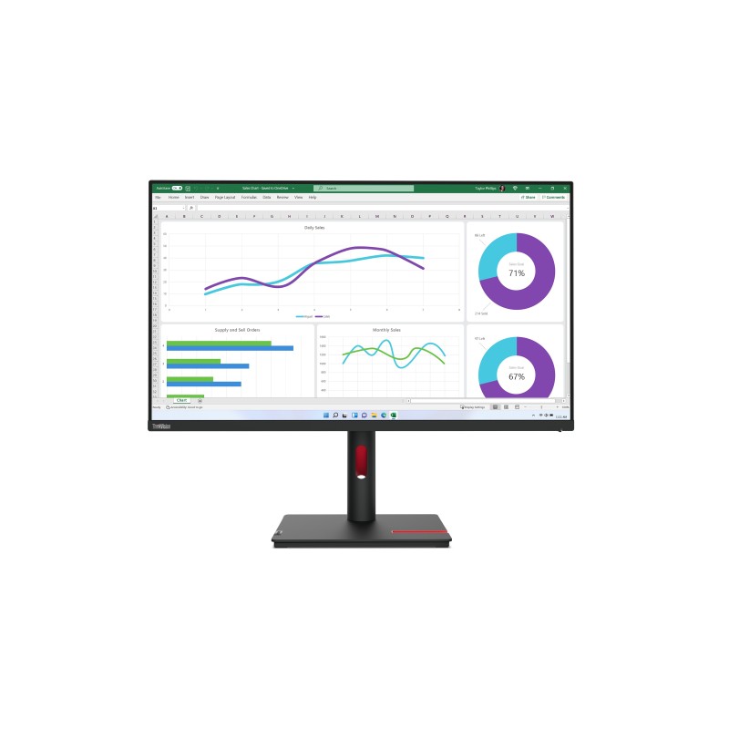 Lenovo ThinkVision T32h-30 LED display 80 cm (31.5") 2560 x 1440 px Quad HD Czarny