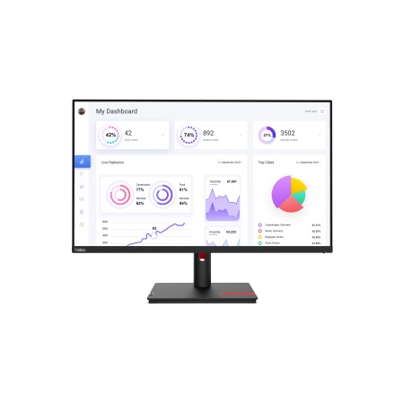 Lenovo ThinkVision T32p-30 LED display 80 cm (31.5") 3840 x 2160 px 4K Ultra HD Czarny