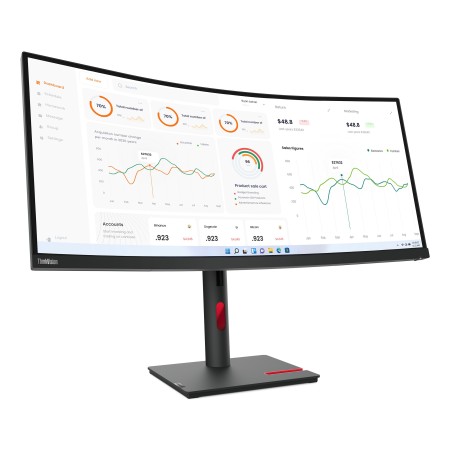 Lenovo ThinkVision T34w-30 LED display 86,4 cm (34") 3440 x 1440 px Wide Quad HD Czarny