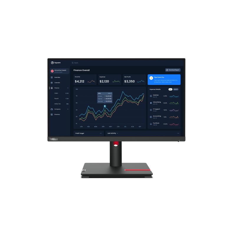 Lenovo ThinkVision T22i-30 LED display 54,6 cm (21.5") 1920 x 1080 px Full HD Czarny