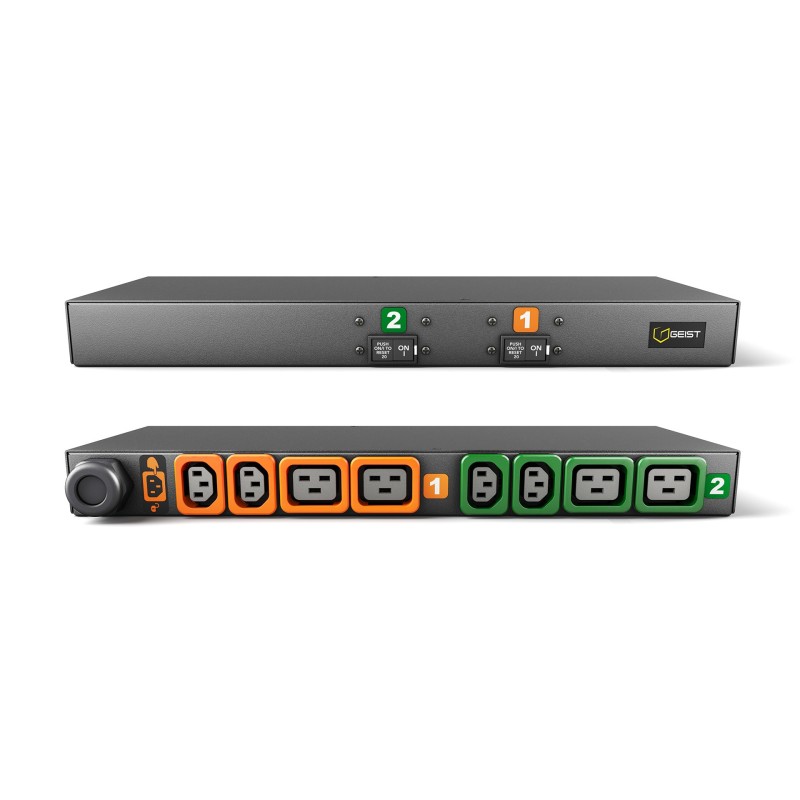 Vertiv GXPR086-103P44PS6-IP44 rozdzielacz zasilania PDU 8 x gniazdo sieciowe 1U Czarny