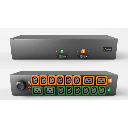 Vertiv G2XPR166-103PB4PS6-IP44 rozdzielacz zasilania PDU 16 x gniazdo sieciowe 2U Czarny