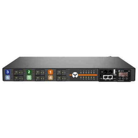 Vertiv Geist MGS3E1R6-12CF13-3PS56B2H10-S rozdzielacz zasilania PDU 12 x gniazdo sieciowe 0U Czarny