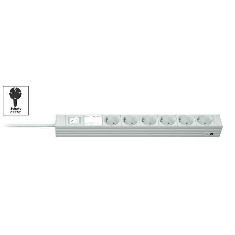 Vertiv Knürr DI-STRIP rozdzielacz zasilania PDU 6 x gniazdo sieciowe 1U Czarny, Szary