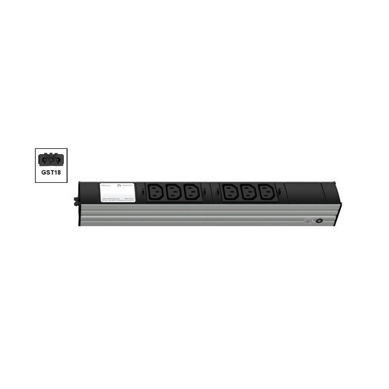 Vertiv Knürr 03.600.206.1 rozdzielacz zasilania PDU 6 x gniazdo sieciowe 1U Szary