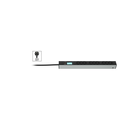 Vertiv Knürr 036060081 rozdzielacz zasilania PDU 9 x gniazdo sieciowe 0U/1U Czarny, Szary