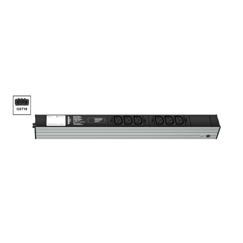 Vertiv Knürr 03.616.206.1 rozdzielacz zasilania PDU 6 x gniazdo sieciowe Czarny, Szary