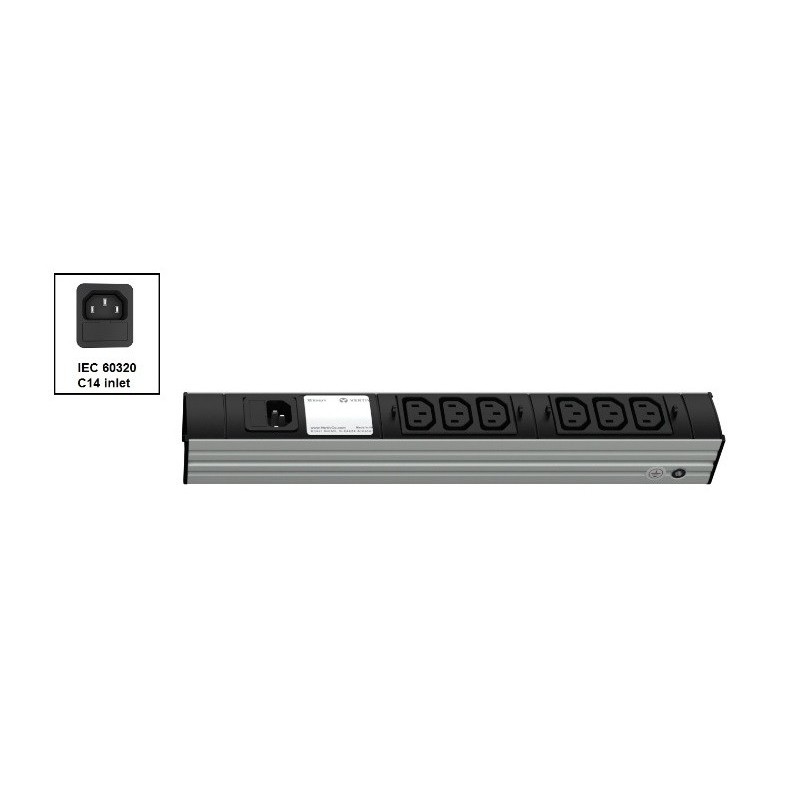 Vertiv Knürr 03.622.006.1 rozdzielacz zasilania PDU 6 x gniazdo sieciowe Czarny, Szary