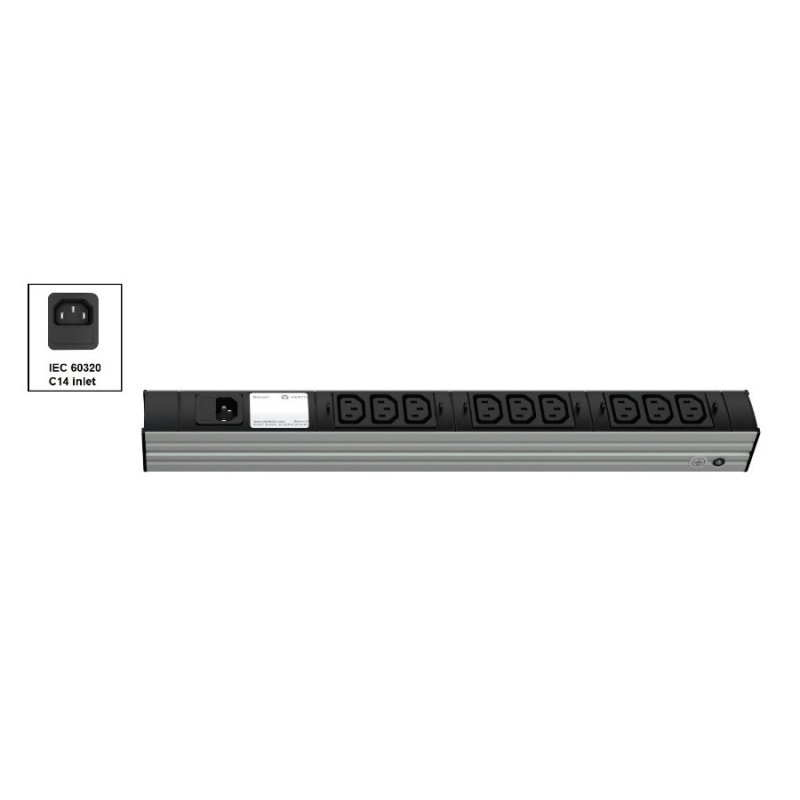 Vertiv Knürr 03.622.009.1 rozdzielacz zasilania PDU 9 x gniazdo sieciowe Czarny, Szary