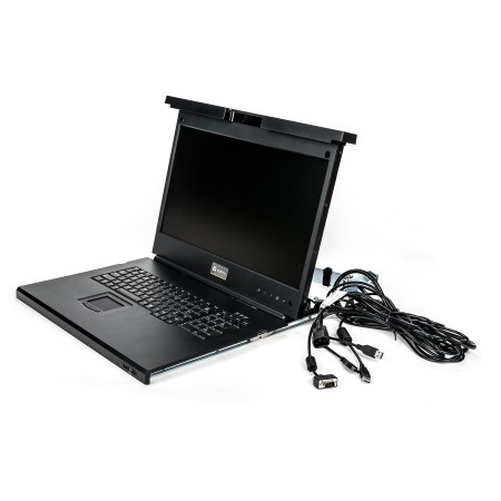 Vertiv Avocent LRA185KMM-205 konsola rackowa 48,3 cm (19") 1366 x 768 px Plastik, Stal Czarny 1U