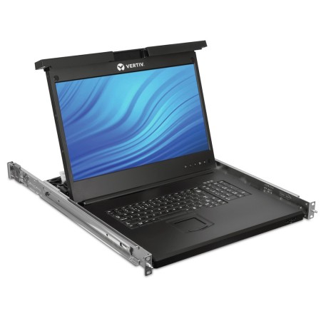 Vertiv Avocent LRA185KMM8D-001 konsola rackowa 48,3 cm (19") 1366 x 768 px Plastik, Stal Czarny 1U
