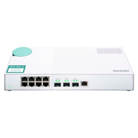 QNAP QSW-308-1C łącza sieciowe Nie zarządzany Gigabit Ethernet (10/100/1000) Biały