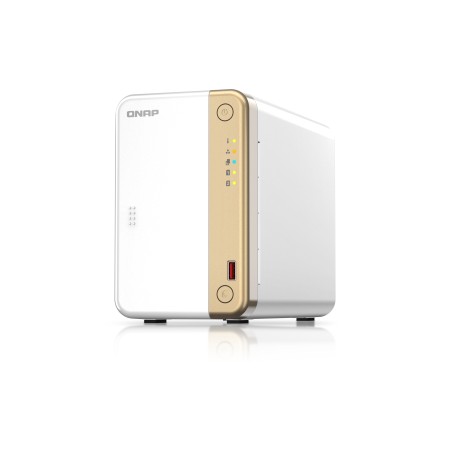 QNAP TS-262 NAS Tower Intel® Celeron® N4505 4 GB QNAP QTS Złoto, Biały