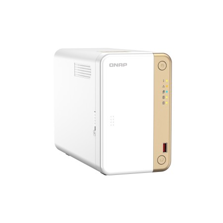 QNAP TS-262 NAS Tower Intel® Celeron® N4505 4 GB QNAP QTS Złoto, Biały