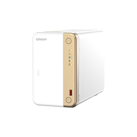 QNAP TS-262 NAS Tower Intel® Celeron® N4505 4 GB QNAP QTS Złoto, Biały