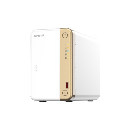 QNAP TS-262 NAS Tower Intel® Celeron® N4505 4 GB QNAP QTS Złoto, Biały