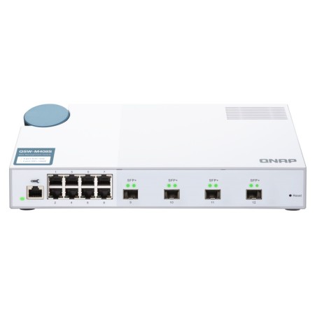 QNAP QSW-M408S łącza sieciowe Zarządzany L2 Gigabit Ethernet (10/100/1000) Biały