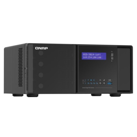 QNAP QGD-3014-16PT-8G łącza sieciowe Zarządzany Gigabit Ethernet (10/100/1000) Obsługa PoE Czarny