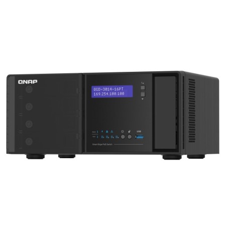 QNAP QGD-3014-16PT-8G łącza sieciowe Zarządzany Gigabit Ethernet (10/100/1000) Obsługa PoE Czarny