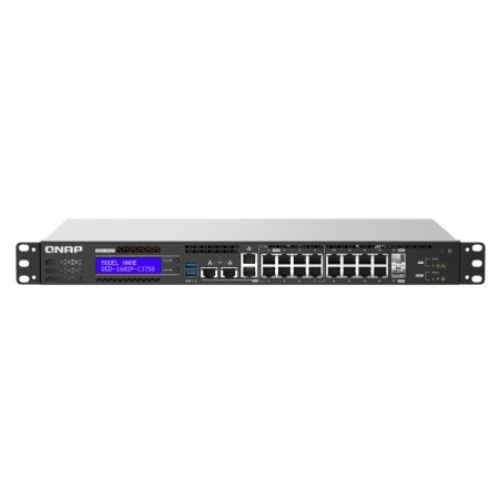 QNAP QGD-1602 Zarządzany L2 Gigabit Ethernet (10/100/1000) 1U Czarny, Szary